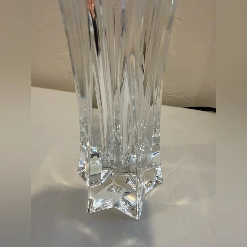 Vintage Gorham Crystal Vase Lotus Flower Full Lead Crystal W Germany 8.5” Estate